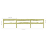 ZNTS 5 pcs 2-Rail Garden Fences Impregnated Pinewood 510x60 cm 276413