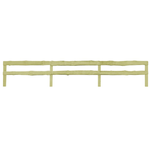 ZNTS 5 pcs 2-Rail Garden Fences Impregnated Pinewood 510x90 cm 276417
