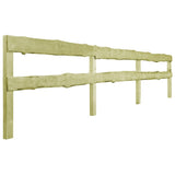 ZNTS 5 pcs 2-Rail Garden Fences Impregnated Pinewood 510x90 cm 276417