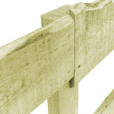 ZNTS 5 pcs 2-Rail Garden Fences Impregnated Pinewood 510x90 cm 276417
