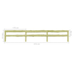 ZNTS 5 pcs 2-Rail Garden Fences Impregnated Pinewood 510x90 cm 276417
