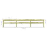 ZNTS 5 pcs 2-Rail Garden Fences Impregnated Pinewood 510x90 cm 276417