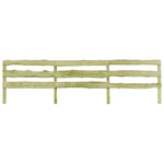 ZNTS 4 pcs 3-Rail Garden Fences Impregnated Pinewood 510x120 cm 276420