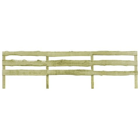 ZNTS 4 pcs 3-Rail Garden Fences Impregnated Pinewood 510x120 cm 276420