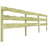 ZNTS 4 pcs 3-Rail Garden Fences Impregnated Pinewood 510x120 cm 276420