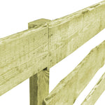 ZNTS 4 pcs 3-Rail Garden Fences Impregnated Pinewood 510x120 cm 276420