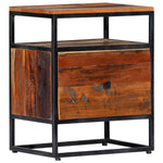 ZNTS Bedside Cabinet 40x30x50 cm Solid Reclaimed Wood and Steel 282725