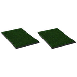ZNTS Pet Toilets 2 pcs with Tray & Faux Turf Green 76x51x3 cm WC 170770