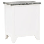 ZNTS Nightstand Grey and White 38x28x45 cm Paulownia Wood 284047