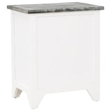 ZNTS Nightstand Grey and White 38x28x45 cm Paulownia Wood 284047