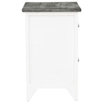 ZNTS Nightstand Grey and White 38x28x45 cm Paulownia Wood 284047