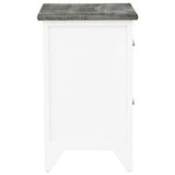 ZNTS Nightstand Grey and White 38x28x45 cm Paulownia Wood 284047