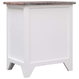 ZNTS Nightstand Brown and White 38x28x45 cm Paulownia Wood 284048