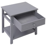 ZNTS Nightstand Grey 40x29x42 cm Paulownia Wood 284050