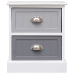 ZNTS Nightstand Grey 38x28x45 cm Paulownia Wood 284052