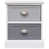 ZNTS Nightstand Grey 38x28x45 cm Paulownia Wood 284052