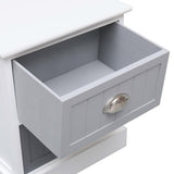 ZNTS Nightstand Grey 38x28x45 cm Paulownia Wood 284052