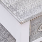 ZNTS Side Table Grey 40x40x40 cm Paulownia Wood 284066