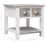 ZNTS Side Table Grey 40x40x40 cm Paulownia Wood 284066