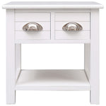 ZNTS Side Table White 40x40x40 cm Paulownia Wood 284068