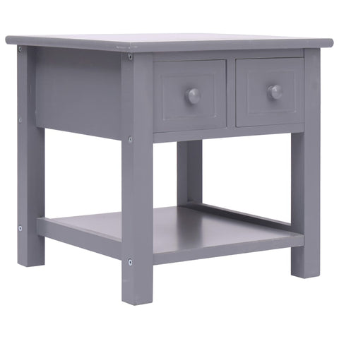 ZNTS Side Table Grey 40x40x40 cm Paulownia Wood 284069