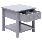 ZNTS Side Table Grey 40x40x40 cm Paulownia Wood 284069