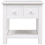 ZNTS Side Table White 40x40x40 cm Paulownia Wood 284070