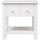 ZNTS Side Table White 40x40x40 cm Paulownia Wood 284070