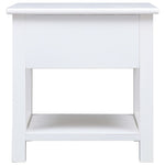 ZNTS Side Table White 40x40x40 cm Paulownia Wood 284070