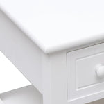ZNTS Side Table White 40x40x40 cm Paulownia Wood 284070