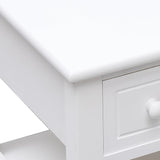ZNTS Side Table White 40x40x40 cm Paulownia Wood 284070