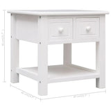 ZNTS Side Table White 40x40x40 cm Paulownia Wood 284070