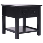 ZNTS Side Table Black 40x40x40 cm Paulownia Wood 284071