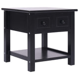 ZNTS Side Table Black 40x40x40 cm Paulownia Wood 284071