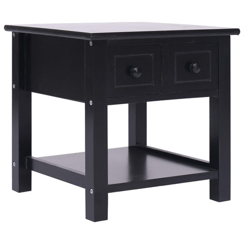 ZNTS Side Table Black 40x40x40 cm Paulownia Wood 284071