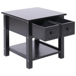 ZNTS Side Table Black 40x40x40 cm Paulownia Wood 284071
