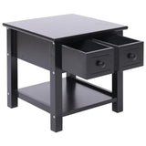 ZNTS Side Table Black 40x40x40 cm Paulownia Wood 284071
