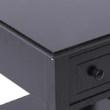 ZNTS Side Table Black 40x40x40 cm Paulownia Wood 284071