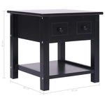 ZNTS Side Table Black 40x40x40 cm Paulownia Wood 284071