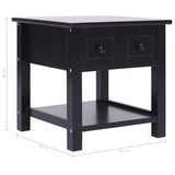 ZNTS Side Table Black 40x40x40 cm Paulownia Wood 284071