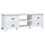 ZNTS TV Cabinet White 115x30x40 cm Paulownia Wood 284115