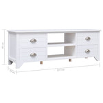 ZNTS TV Cabinet White 115x30x40 cm Paulownia Wood 284115