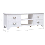 ZNTS TV Cabinet White 115x30x40 cm Paulownia Wood 284115
