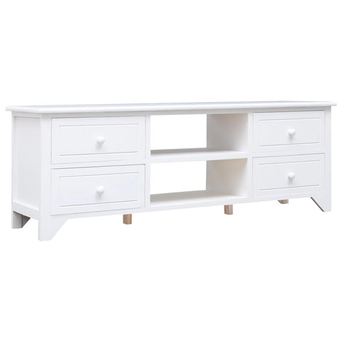 ZNTS TV Cabinet White 115x30x40 cm Paulownia Wood 284117