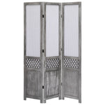 ZNTS 3-Panel Room Divider Grey 105x165 cm Fabric 284215