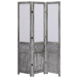 ZNTS 3-Panel Room Divider Grey 105x165 cm Fabric 284215