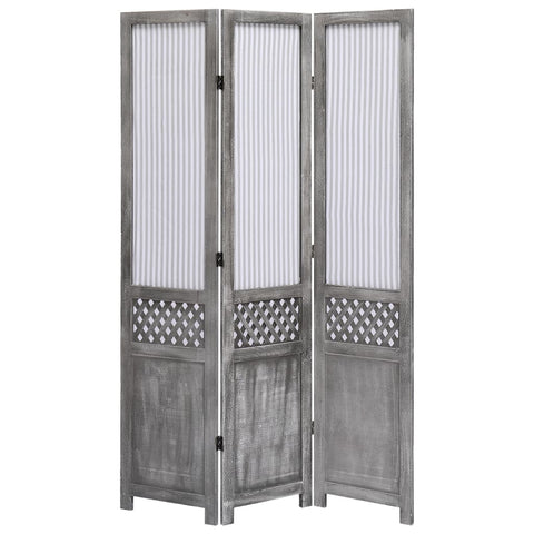 ZNTS 3-Panel Room Divider Grey 105x165 cm Fabric 284215
