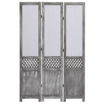 ZNTS 3-Panel Room Divider Grey 105x165 cm Fabric 284215