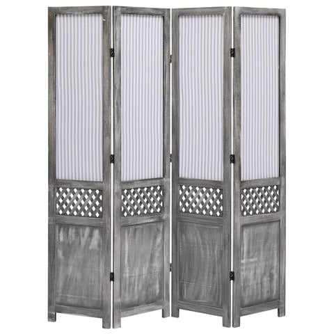 ZNTS 4-Panel Room Divider Grey 140x165 cm Fabric 284216