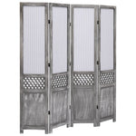 ZNTS 4-Panel Room Divider Grey 140x165 cm Fabric 284216